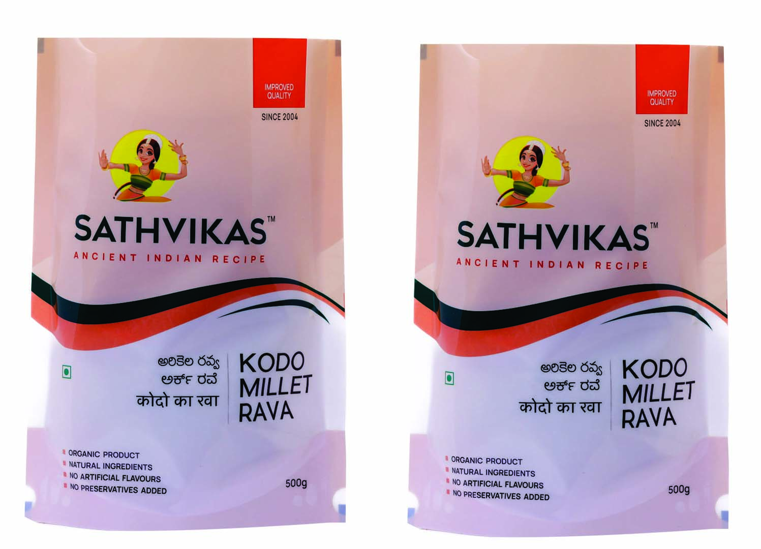 Sathvikas Arikalu / Kodo Millet Ravva (500 grams) Pack Of 2.